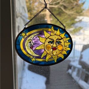 Sun and Moon Stained Glass Art
